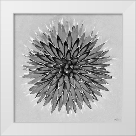 Leaves BW3 White Modern Wood Framed Art Print by Medeiros, Celito
