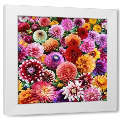 Only Flowers White Modern Wood Framed Art Print by Medeiros, Celito