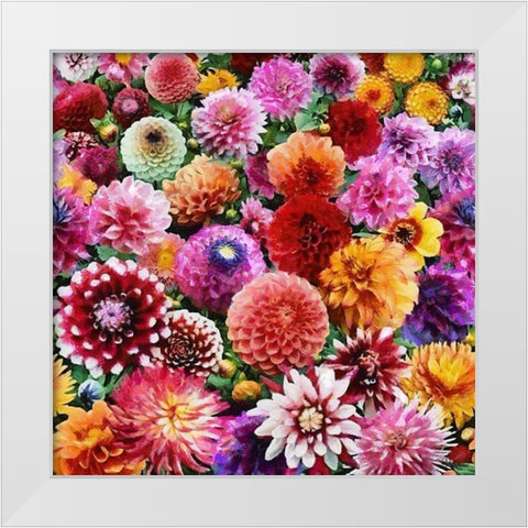 Only Flowers White Modern Wood Framed Art Print by Medeiros, Celito