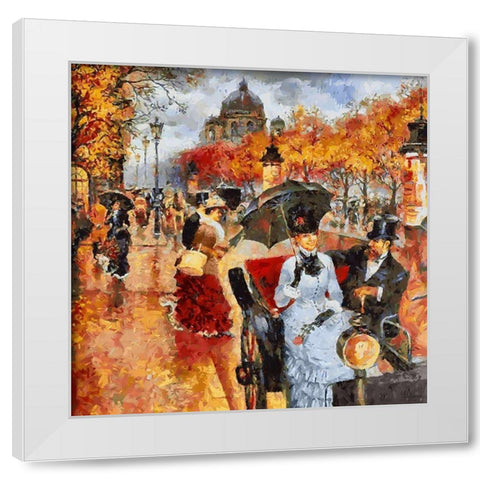 Old Paris View I White Modern Wood Framed Art Print by Medeiros, Celito