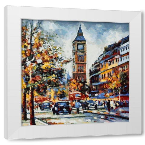 London Variations III White Modern Wood Framed Art Print by Medeiros, Celito