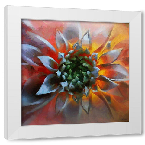Flower in Red White Modern Wood Framed Art Print by Medeiros, Celito