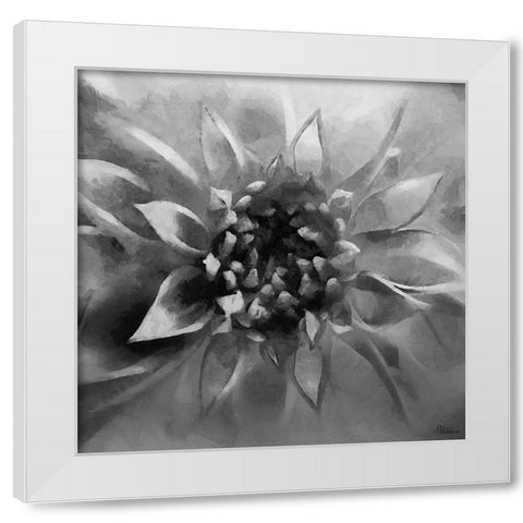 Leaves BW4 White Modern Wood Framed Art Print by Medeiros, Celito