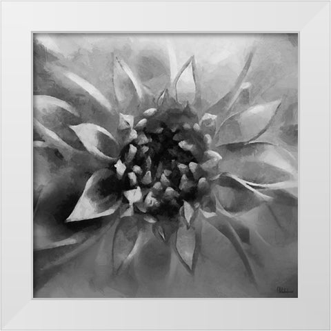 Leaves BW4 White Modern Wood Framed Art Print by Medeiros, Celito
