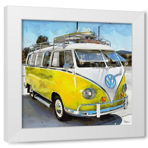 Good Old VW Van I White Modern Wood Framed Art Print by Medeiros, Celito
