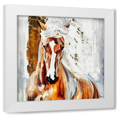 Beautiful Horse White Modern Wood Framed Art Print by Medeiros, Celito