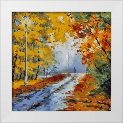 Romantic Path I White Modern Wood Framed Art Print by Medeiros, Celito