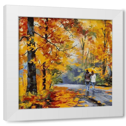 Romantic Path II White Modern Wood Framed Art Print by Medeiros, Celito