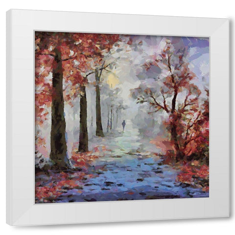 Romantic Path III White Modern Wood Framed Art Print by Medeiros, Celito