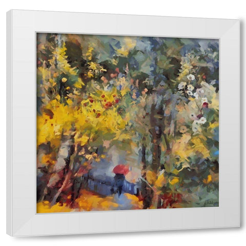 Romantic Path IV White Modern Wood Framed Art Print by Medeiros, Celito