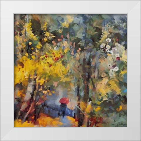 Romantic Path IV White Modern Wood Framed Art Print by Medeiros, Celito