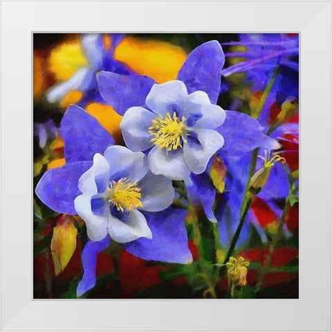 Purple Orchid White Modern Wood Framed Art Print by Medeiros, Celito