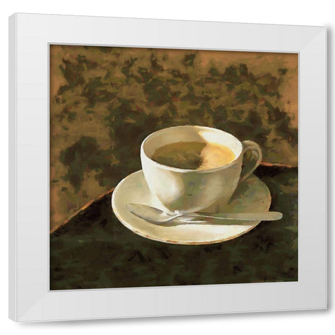 Espresso Macchiato White Modern Wood Framed Art Print by Medeiros, Celito