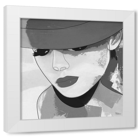 Face BW2 White Modern Wood Framed Art Print by Medeiros, Celito