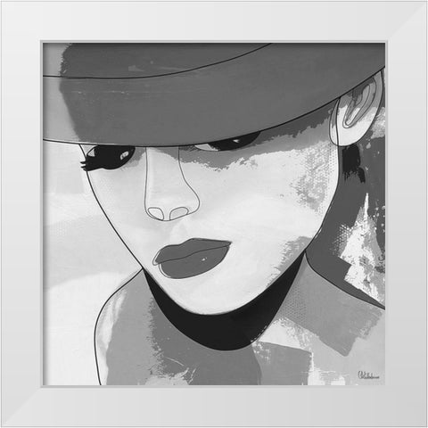Face BW2 White Modern Wood Framed Art Print by Medeiros, Celito