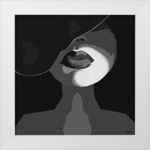 Face BW3 White Modern Wood Framed Art Print by Medeiros, Celito