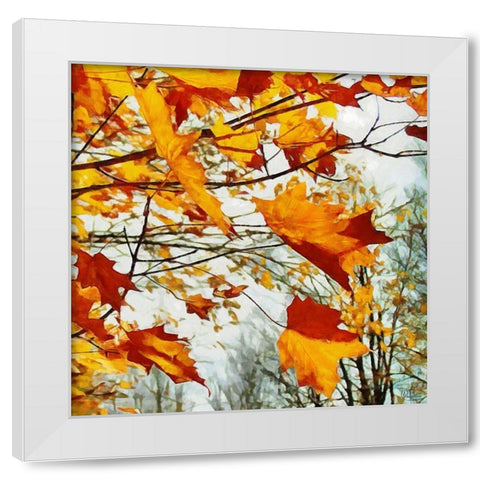 Autumn is Here White Modern Wood Framed Art Print by Medeiros, Celito