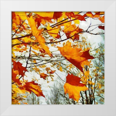 Autumn is Here White Modern Wood Framed Art Print by Medeiros, Celito