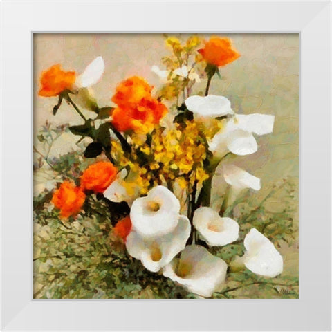 Summer Bouquet I White Modern Wood Framed Art Print by Medeiros, Celito