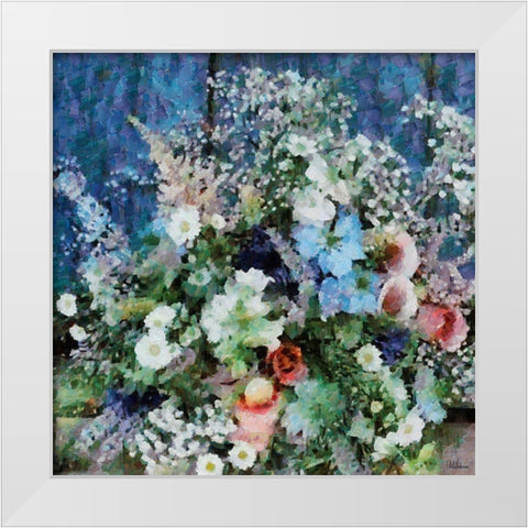 Summer Bouquet II White Modern Wood Framed Art Print by Medeiros, Celito