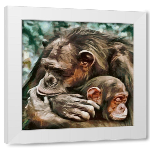 Sleep my Darling-sleep White Modern Wood Framed Art Print by Medeiros, Celito