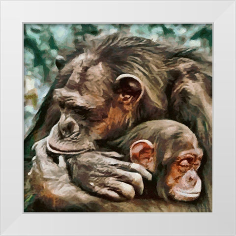 Sleep my Darling-sleep White Modern Wood Framed Art Print by Medeiros, Celito