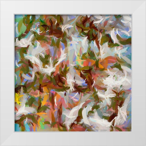 Abstract I White Modern Wood Framed Art Print by Medeiros, Celito