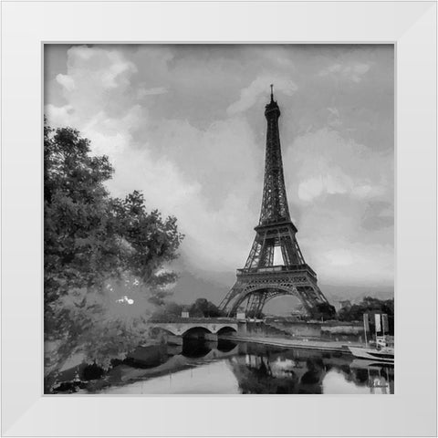 Eiffel Tower by Sunset White Modern Wood Framed Art Print by Medeiros, Celito