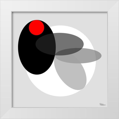 Black, white and Red I White Modern Wood Framed Art Print by Medeiros, Celito