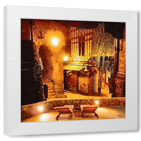 Light in old Town White Modern Wood Framed Art Print by Medeiros, Celito