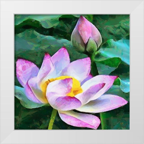 Spring Floral Variations V White Modern Wood Framed Art Print by Medeiros, Celito