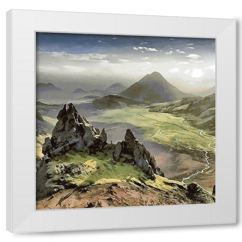 Sunset over the Mountains II White Modern Wood Framed Art Print by Medeiros, Celito
