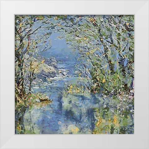 Landscapes in Monet Style I White Modern Wood Framed Art Print by Medeiros, Celito