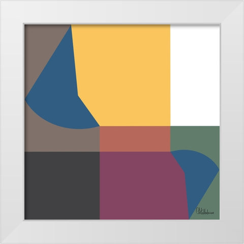 A Game with Abstract Shapes I White Modern Wood Framed Art Print by Medeiros, Celito