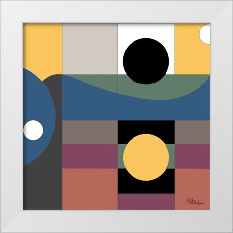 A Game with Abstract Shapes II White Modern Wood Framed Art Print by Medeiros, Celito