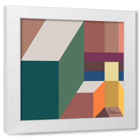 A Game with Abstract Shapes V White Modern Wood Framed Art Print by Medeiros, Celito