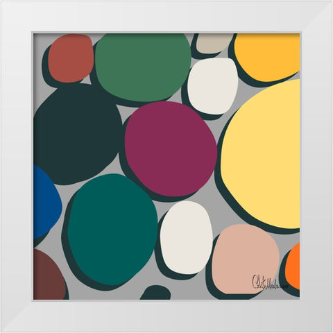 A Game with Abstract Shapes VI White Modern Wood Framed Art Print by Medeiros, Celito