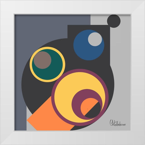 A Game with Abstract Shapes VII White Modern Wood Framed Art Print by Medeiros, Celito