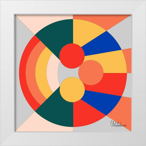 A Game with Abstract Shapes X White Modern Wood Framed Art Print by Medeiros, Celito