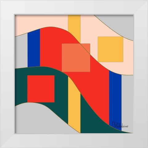 A Game with Abstract Shapes XI White Modern Wood Framed Art Print by Medeiros, Celito