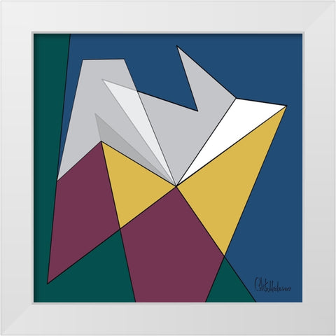 A Game with Abstract Shapes XII White Modern Wood Framed Art Print by Medeiros, Celito