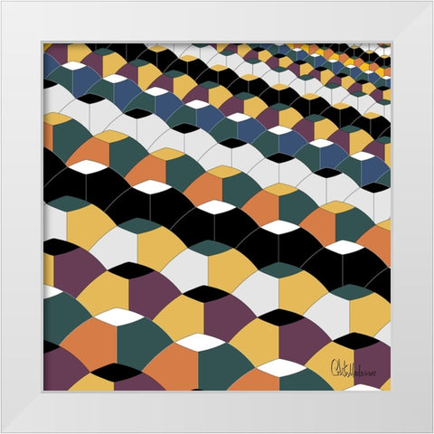 A Game with Abstract Shapes XIV White Modern Wood Framed Art Print by Medeiros, Celito