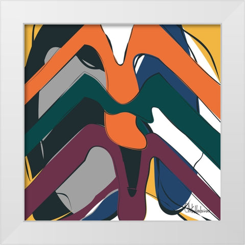 A Game with Abstract Shapes XV White Modern Wood Framed Art Print by Medeiros, Celito