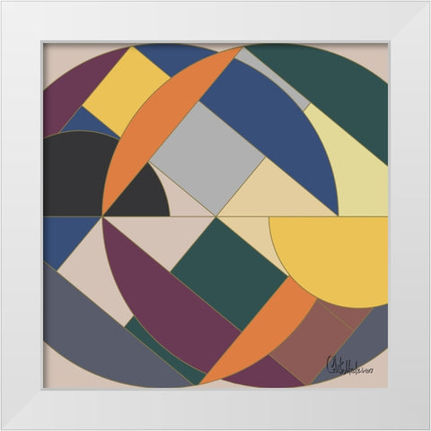 A Game with Abstract Shapes XVII White Modern Wood Framed Art Print by Medeiros, Celito