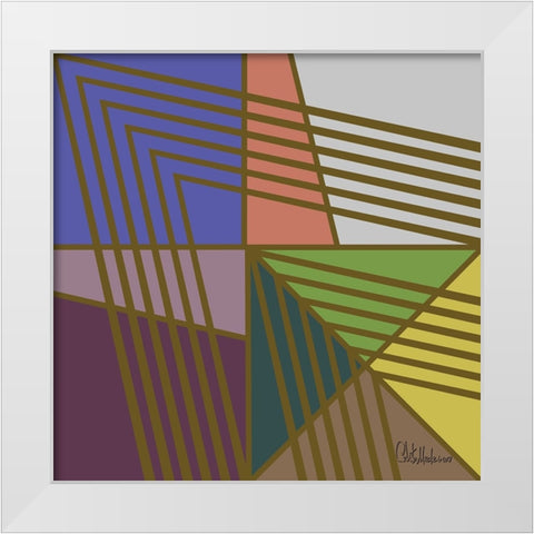 A Game with Abstract Shapes XX White Modern Wood Framed Art Print by Medeiros, Celito