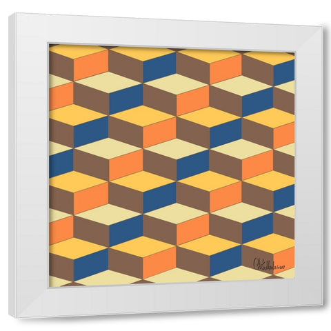 A Game with Abstract Shapes XXX White Modern Wood Framed Art Print by Medeiros, Celito