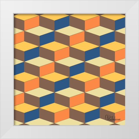 A Game with Abstract Shapes XXX White Modern Wood Framed Art Print by Medeiros, Celito