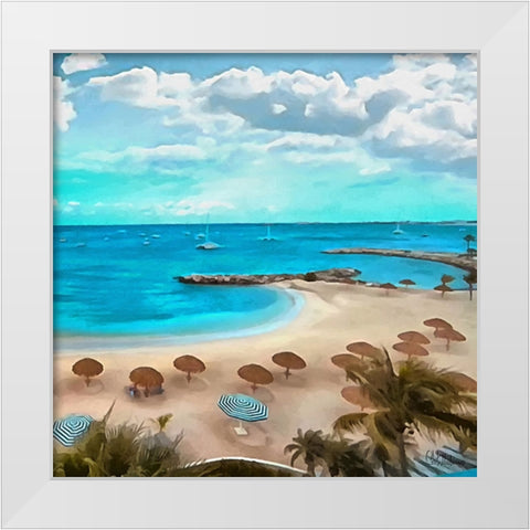 The Beach II White Modern Wood Framed Art Print by Medeiros, Celito