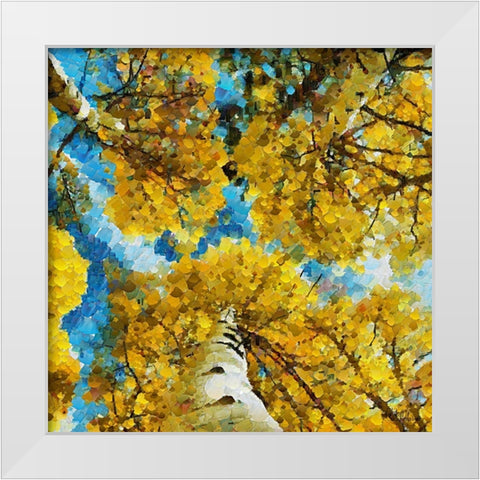 Collectio of Bloomin and Autumn Trees I White Modern Wood Framed Art Print by Medeiros, Celito