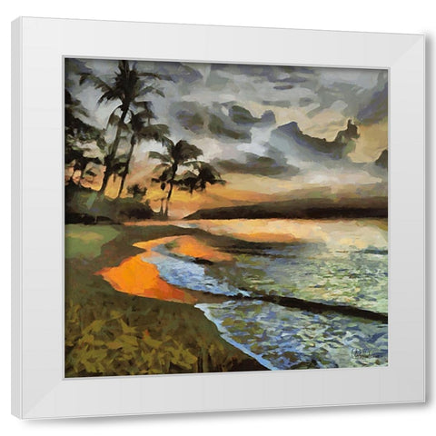 Clouds over the Beach White Modern Wood Framed Art Print by Medeiros, Celito